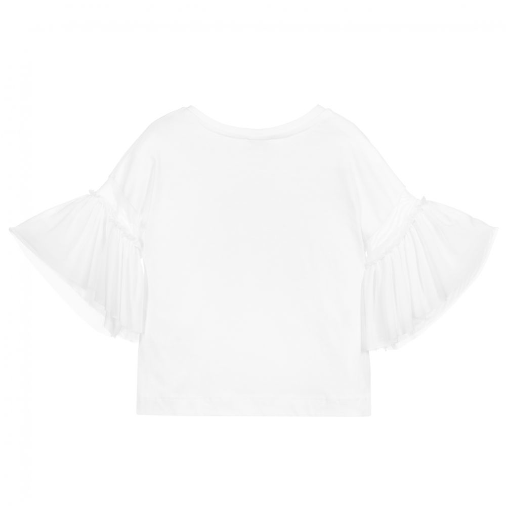 Monnalisa-White Disney Daisy Duck Top | Childrensalon Outlet