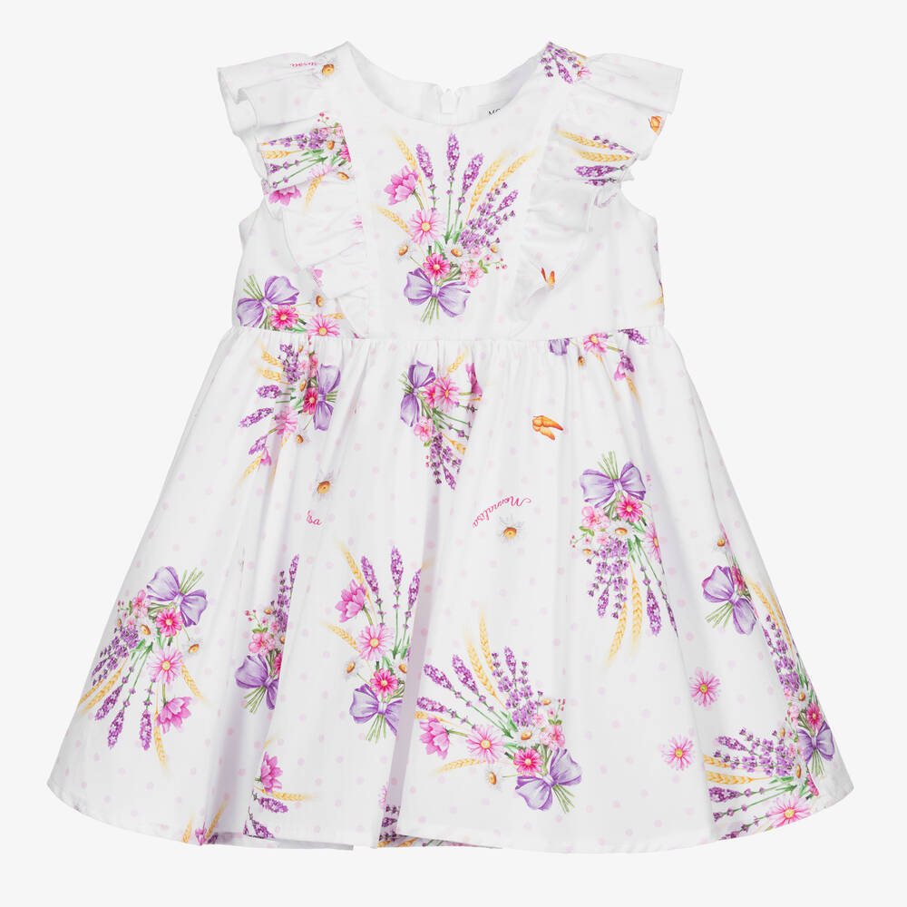 White Floral Print Dress