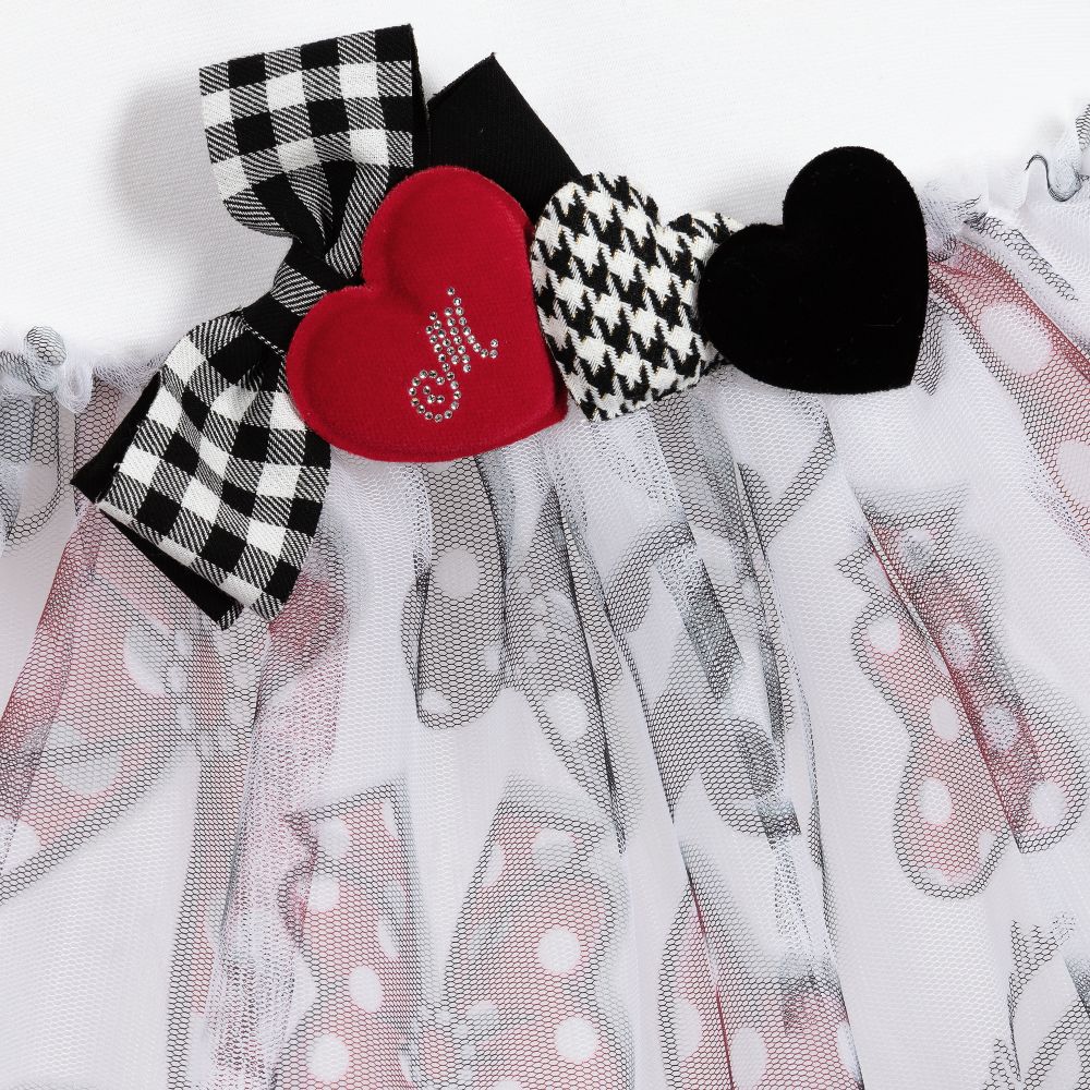 Monnalisa-White Jersey & Tulle Dress | Childrensalon Outlet