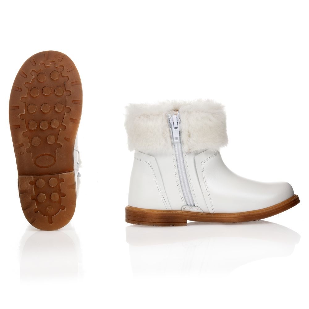 Monnalisa-Белые кожаные ботильоны | Childrensalon Outlet