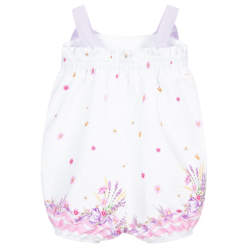 Monnalisa Bebé-White & Pink Baby Shortie | Childrensalon Outlet