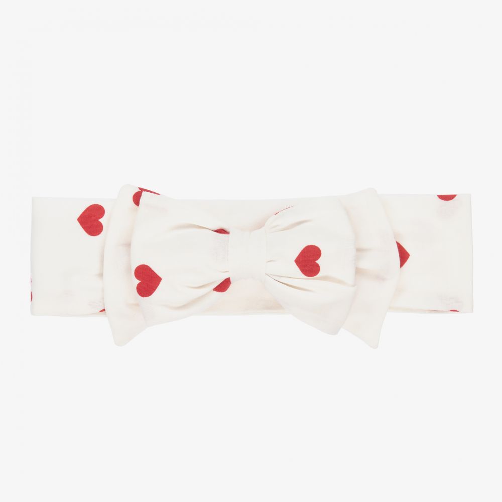 Monnalisa - Herz-Stirnband in Weiß und Rot | Childrensalon