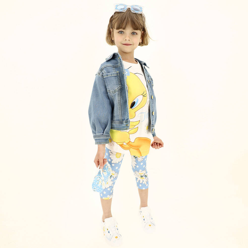 Monnalisa-Белая футболка макси с Твити | Childrensalon Outlet