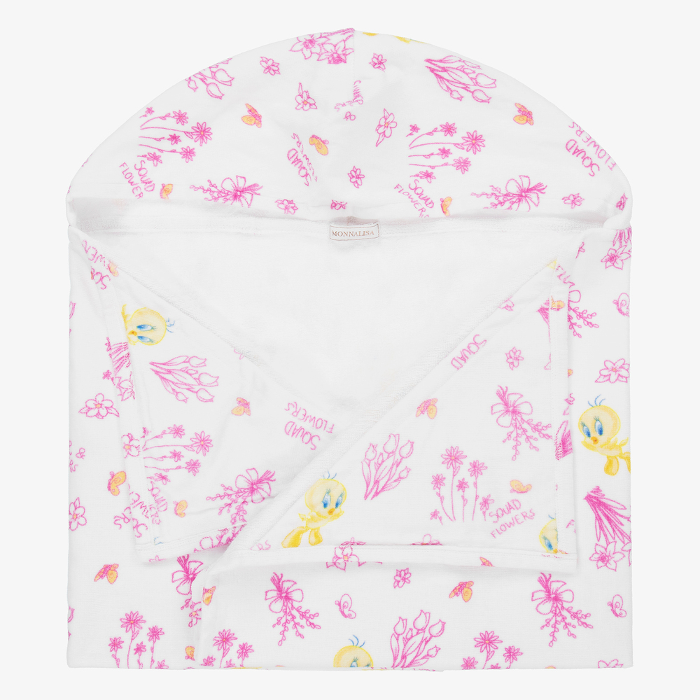 Monnalisa-Белое полотенце с Твити (118см) | Childrensalon Outlet