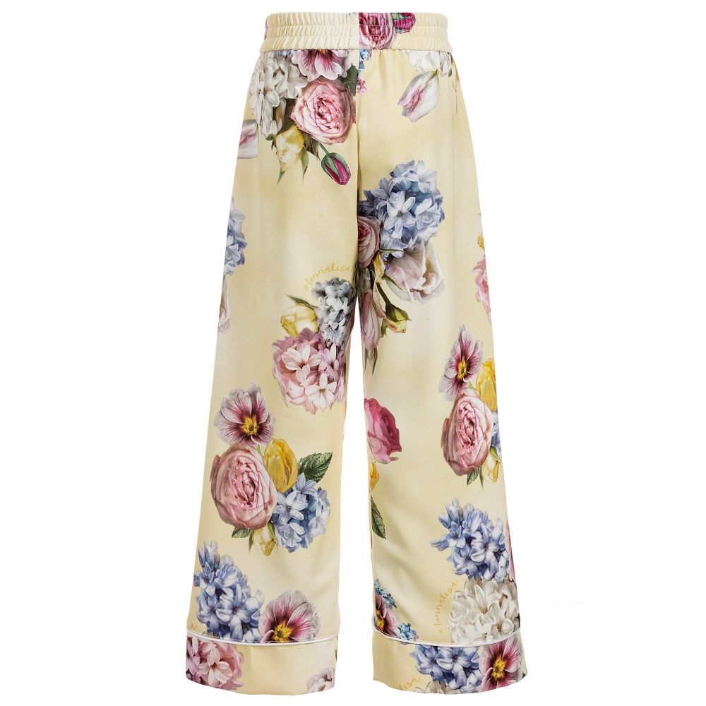 Yellow floral pants store