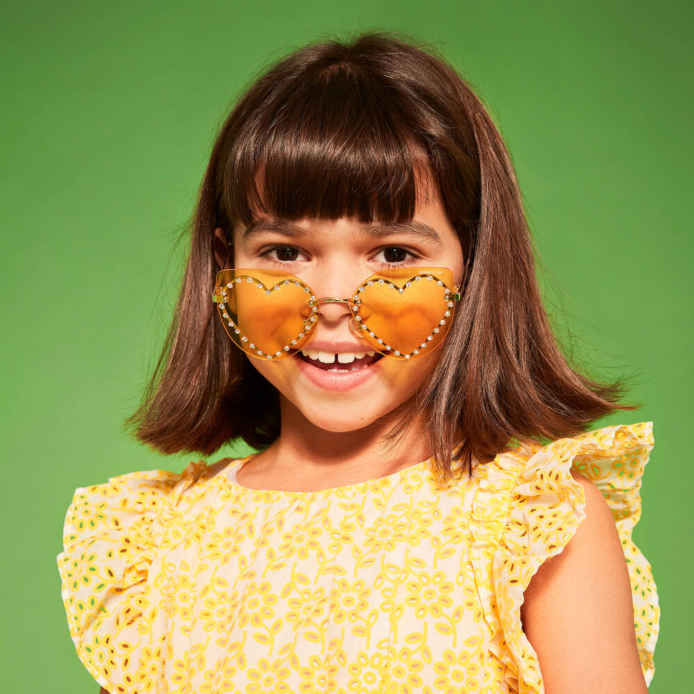 Yellow heart sunglasses top