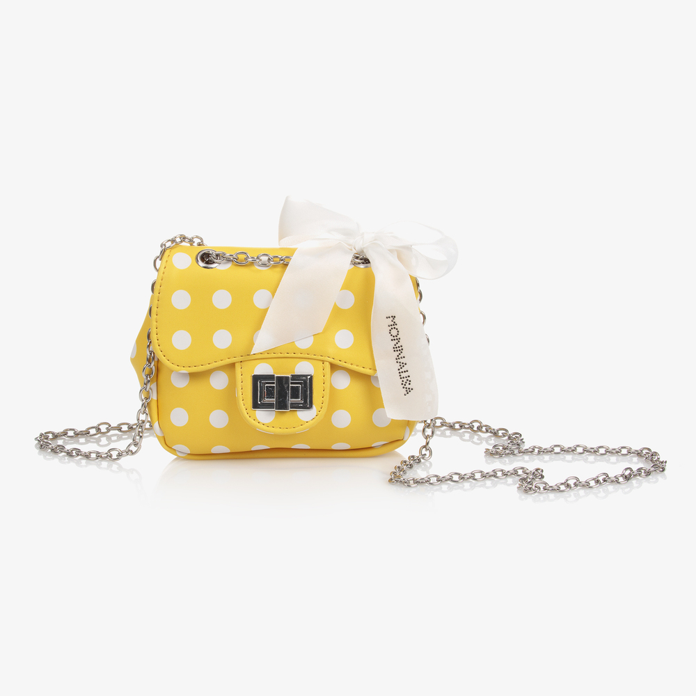 Monnalisa - Yellow Polka Dot Bag (14cm) | Childrensalon