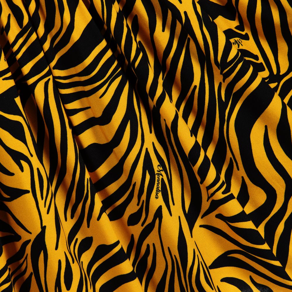Monnalisa Yellow Zebra Lace Dress