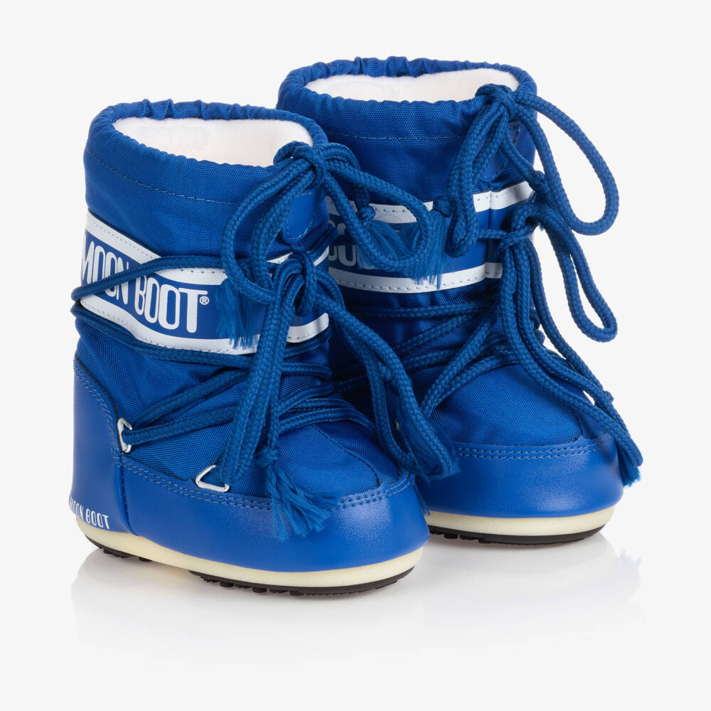 Moon Boot-Blue Mini Nylon Snow Boots | Childrensalon Outlet