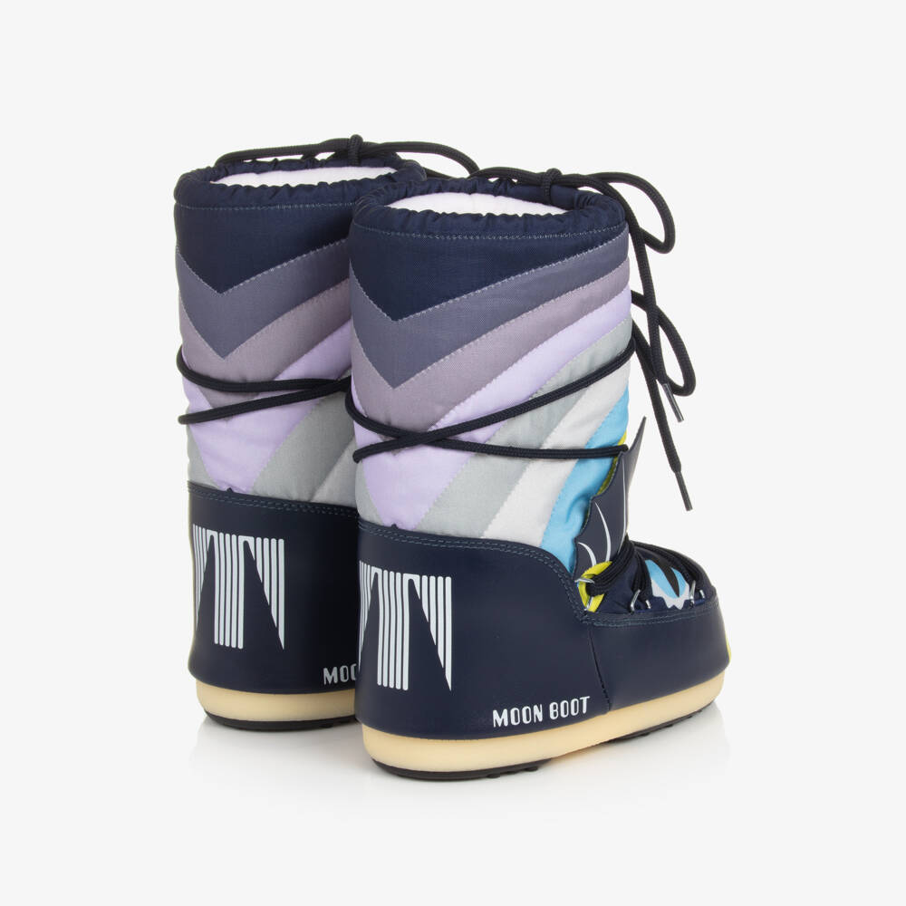 Moon Boot-Boys Navy Dragon Winter Boots | Childrensalon Outlet