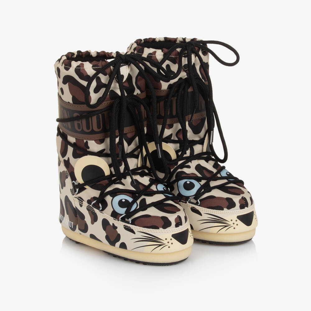 Moon Boot-Girls Brown Icon Leopard Snow Boots | Childrensalon Outlet
