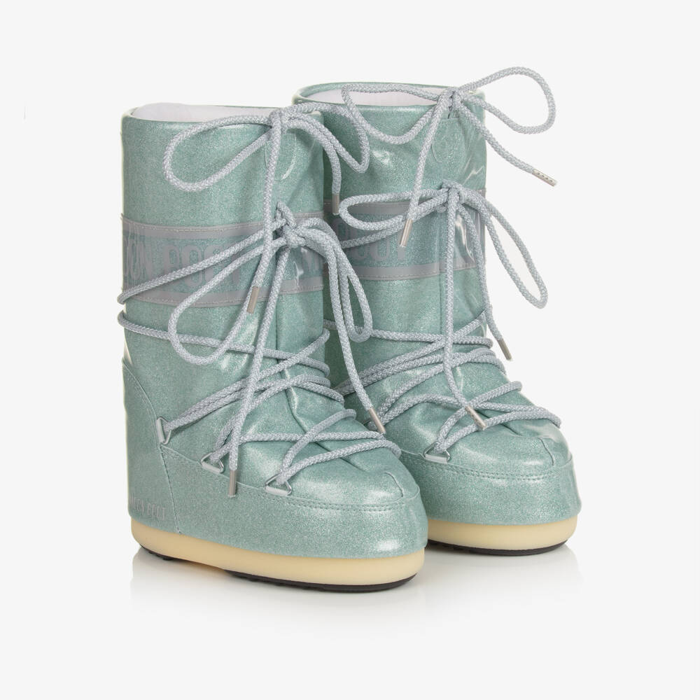 Moon Boot-أحذية بنات زرقاء لامعة بتصميم كوني | Childrensalon Outlet