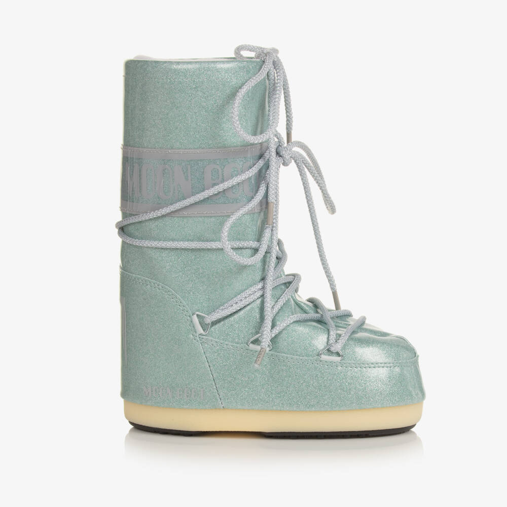 Moon Boot-Girls Cosmic Blue Sparkle Boots | Childrensalon Outlet