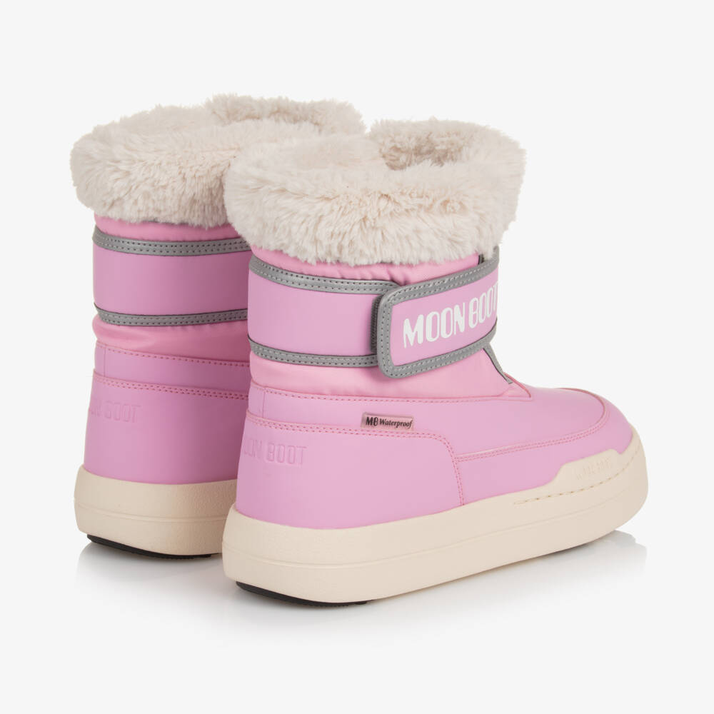 Moon Boot-Теплые розовые сапоги на липучках для девочек | Childrensalon Outlet