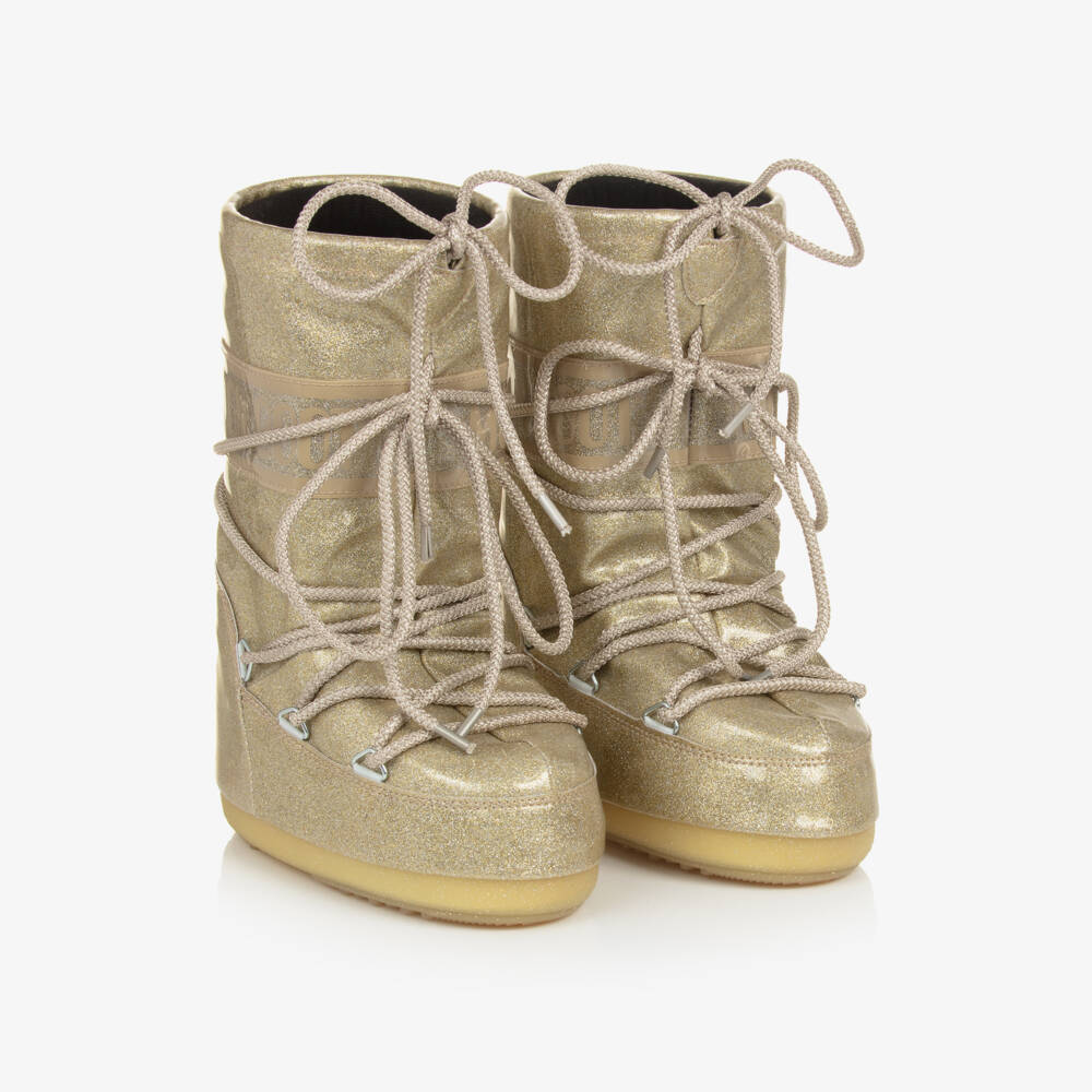 Moon Boot-أحذية شتوية ذهبية براقة للبنات | Childrensalon Outlet