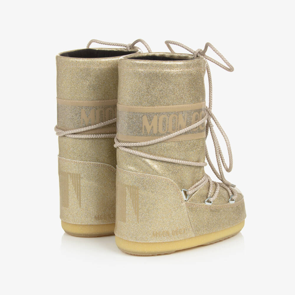 Moon Boot-Золотистые зимние сапоги с блеском для девочек | Childrensalon Outlet