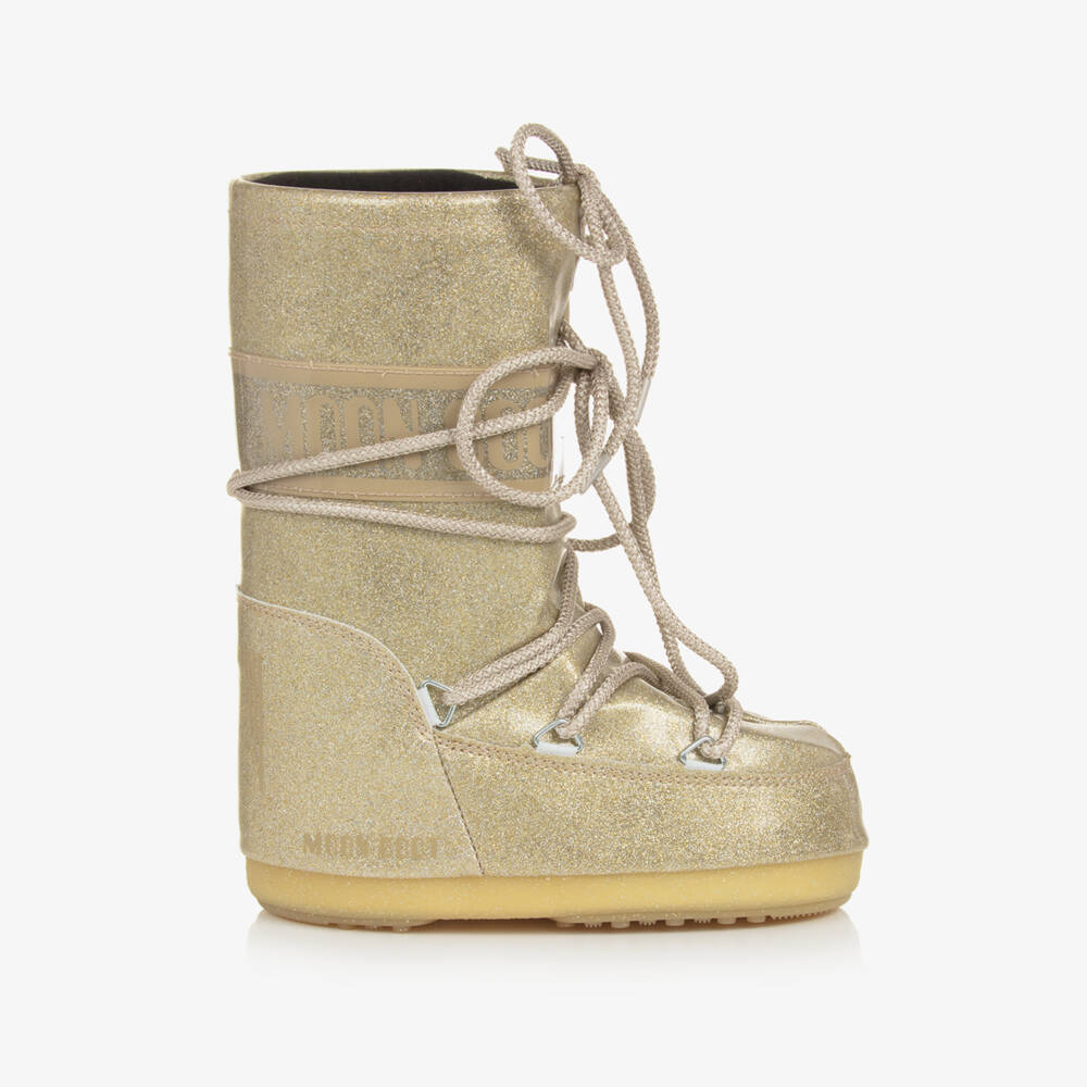 Moon Boot-Золотистые зимние сапоги с блеском для девочек | Childrensalon Outlet