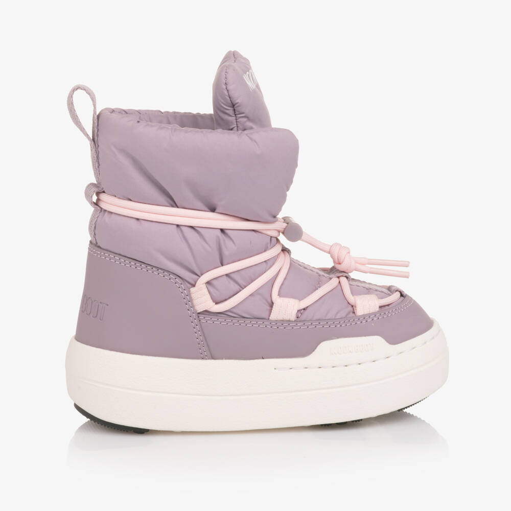 Moon Boot-Girls Lilac Padded Lace-Up Boots | Childrensalon Outlet