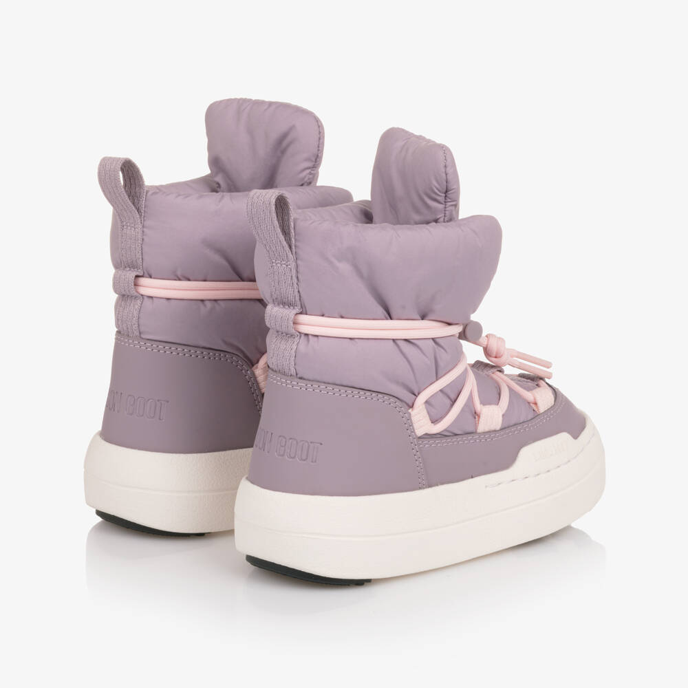 Moon Boot-Girls Lilac Padded Lace-Up Boots | Childrensalon Outlet