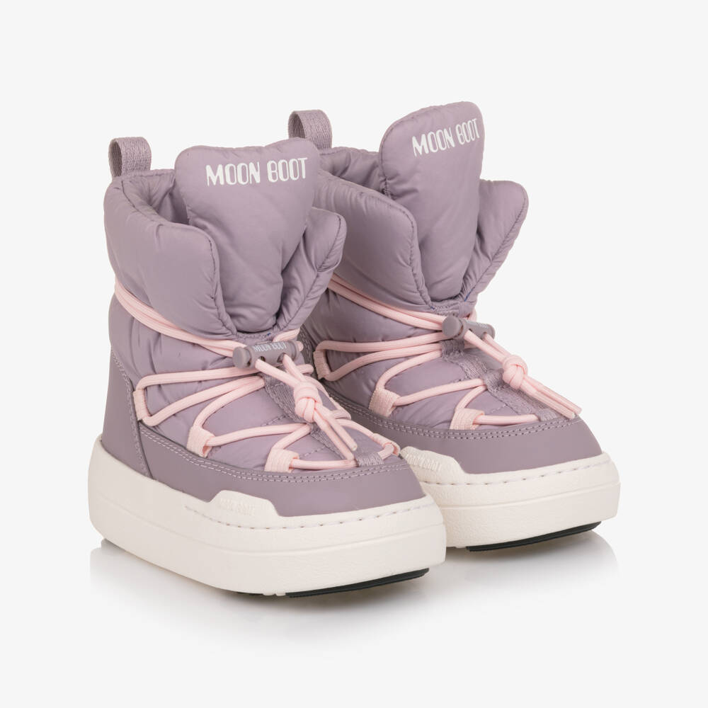 Moon Boot-Girls Lilac Padded Lace-Up Boots | Childrensalon Outlet
