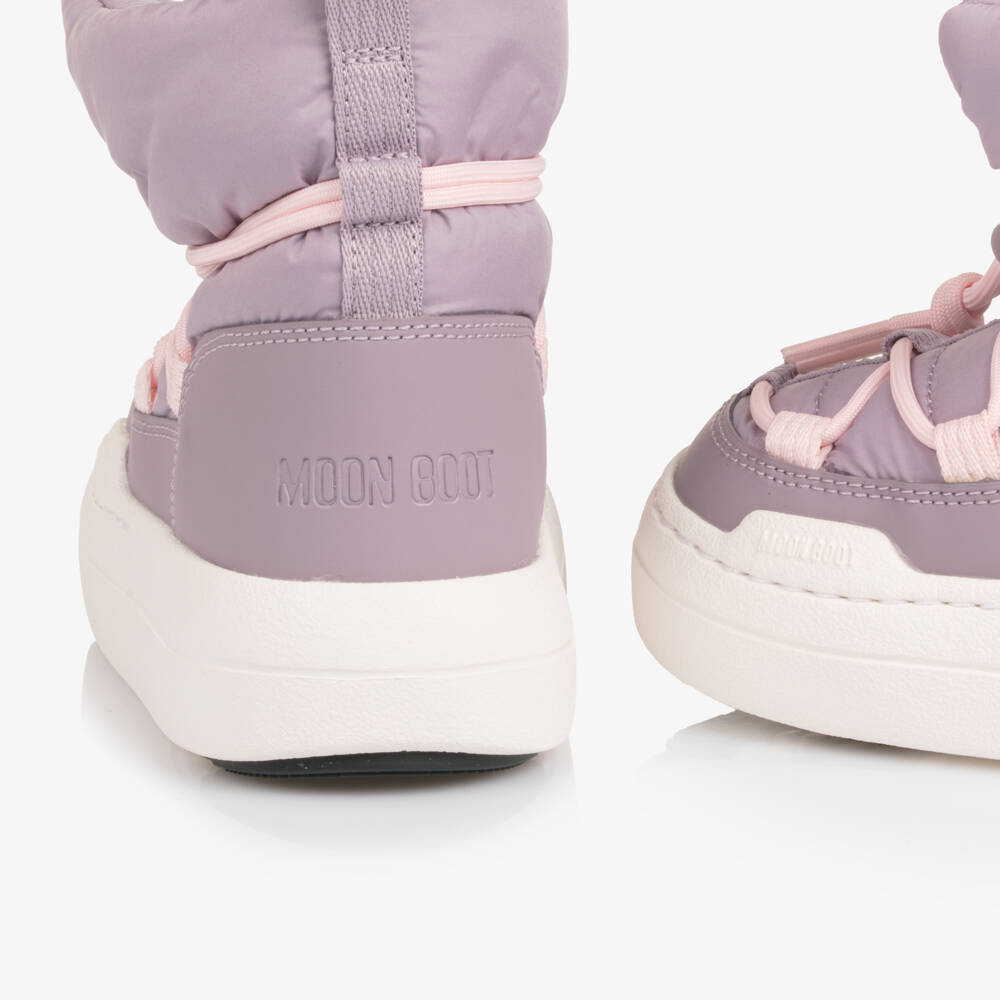 Moon Boot-Girls Lilac Padded Lace-Up Boots | Childrensalon Outlet