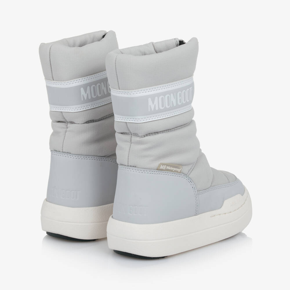 Moon Boot-Grey Park Zip High Boots | Childrensalon Outlet