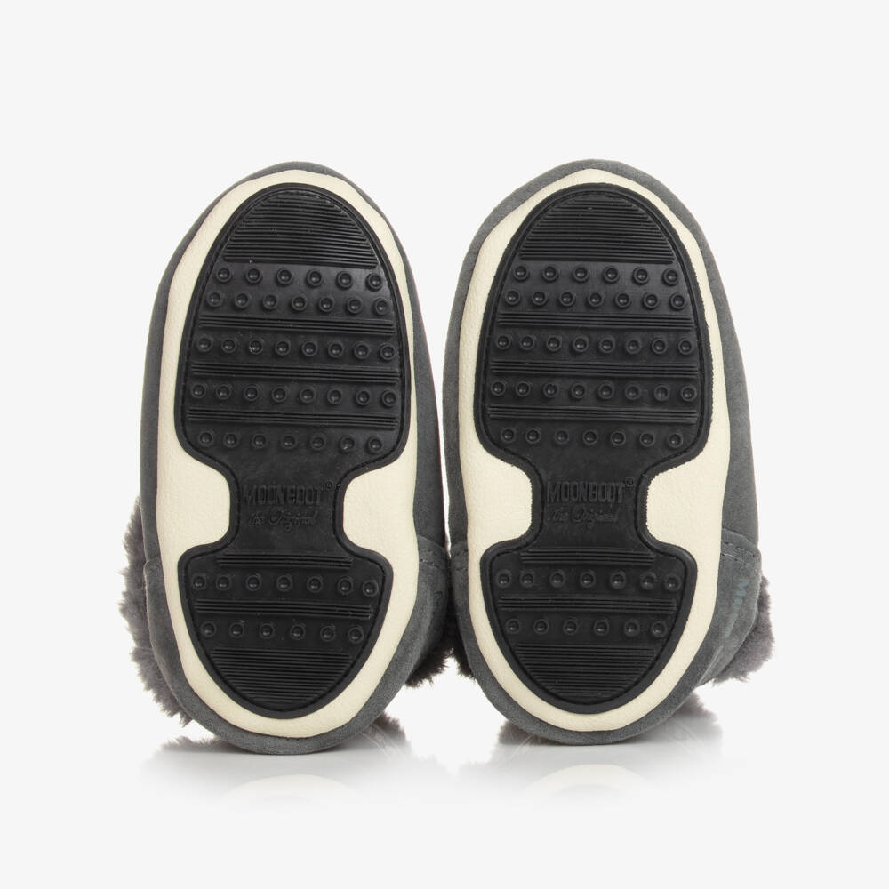 Moon Boot-Grey Suede Baby Snow Boots | Childrensalon Outlet