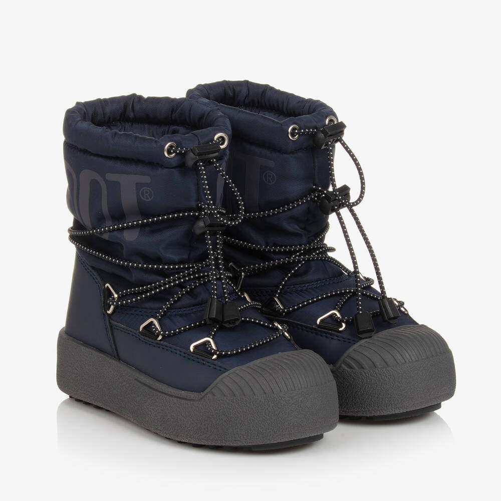 Moon Boot - Синие зимние ботинки на шнуровке | Childrensalon