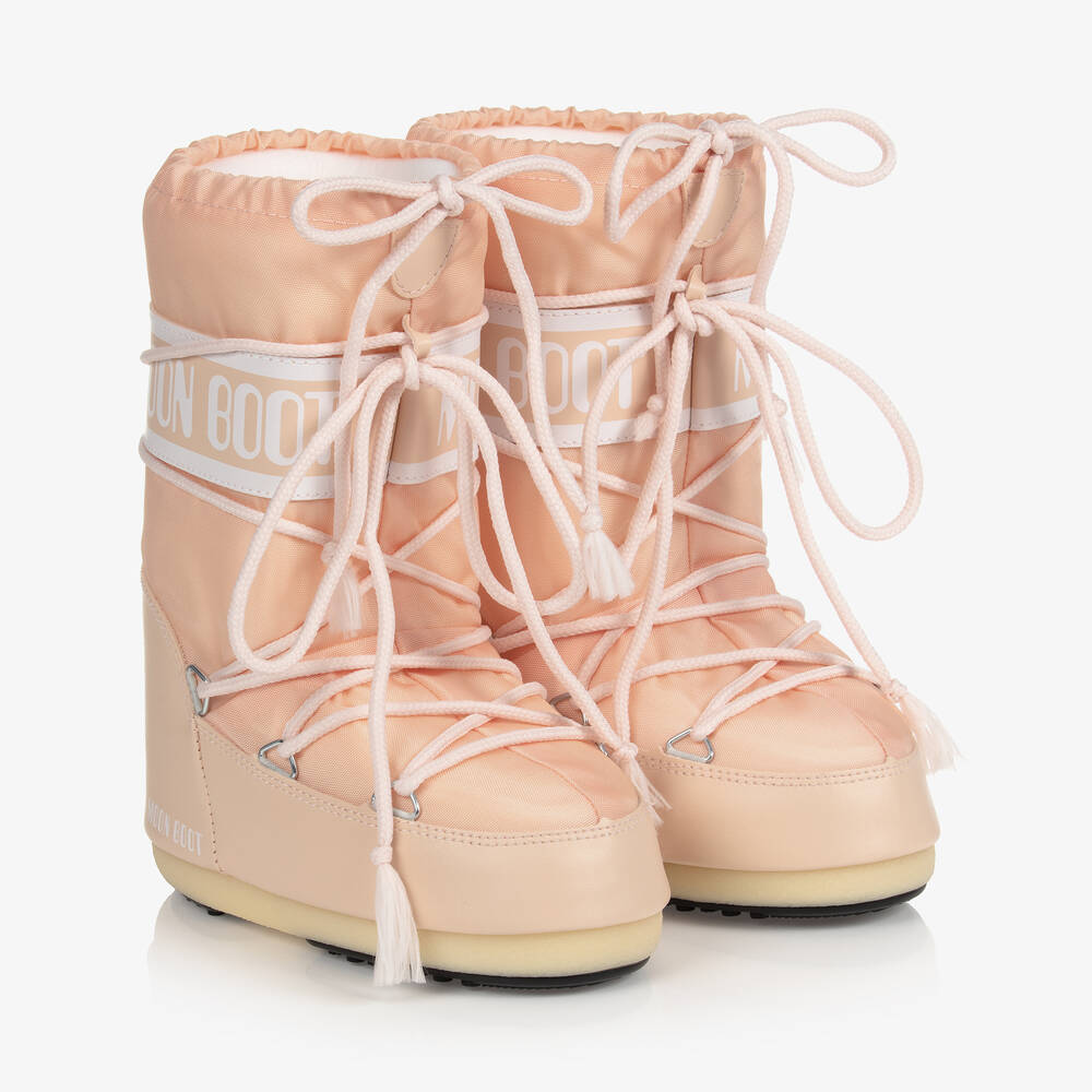 Moon Boot - Pale Pink Logo Snow Boots | Childrensalon