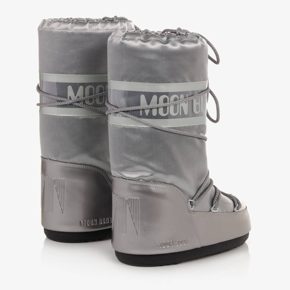Moon Boot-Teen Silver Satin Snow Boots | Childrensalon Outlet