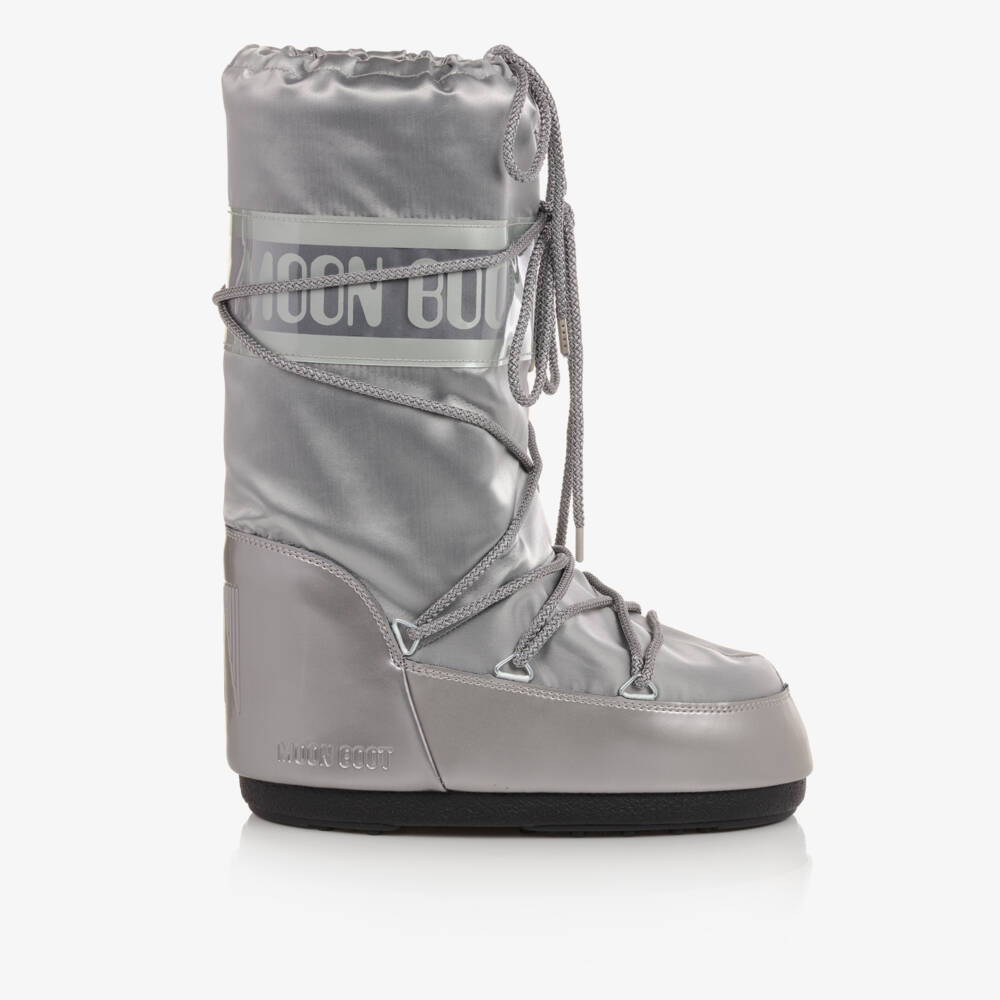 Moon Boot-Teen Silver Satin Snow Boots | Childrensalon Outlet