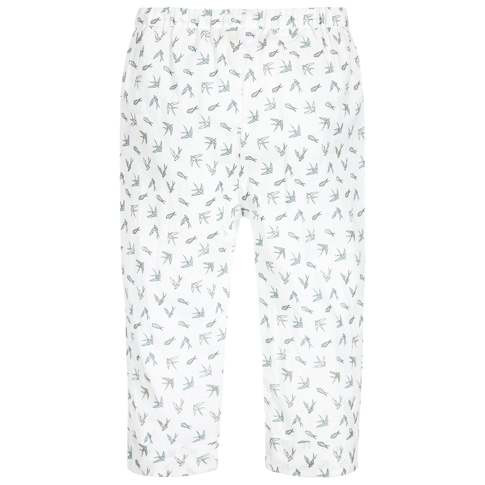Moon et Miel-Baby Girls Bird Print Trousers  | Childrensalon Outlet