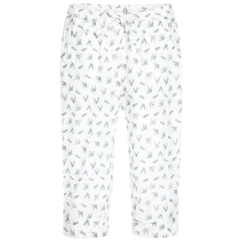 Moon et Miel - Baby Girls Bird Print Trousers  | Childrensalon