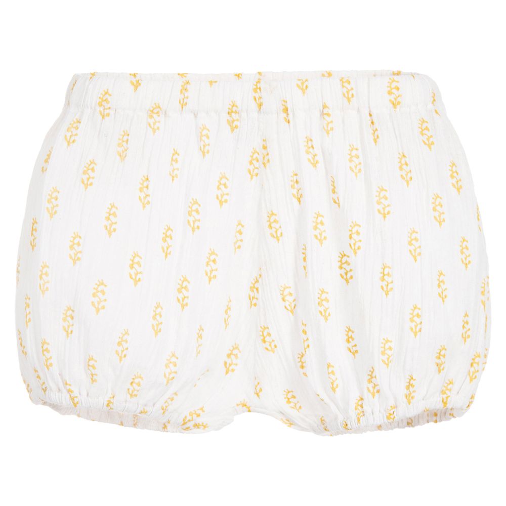 Moon et Miel-Baby Girls Ivory & Gold Shorts | Childrensalon Outlet
