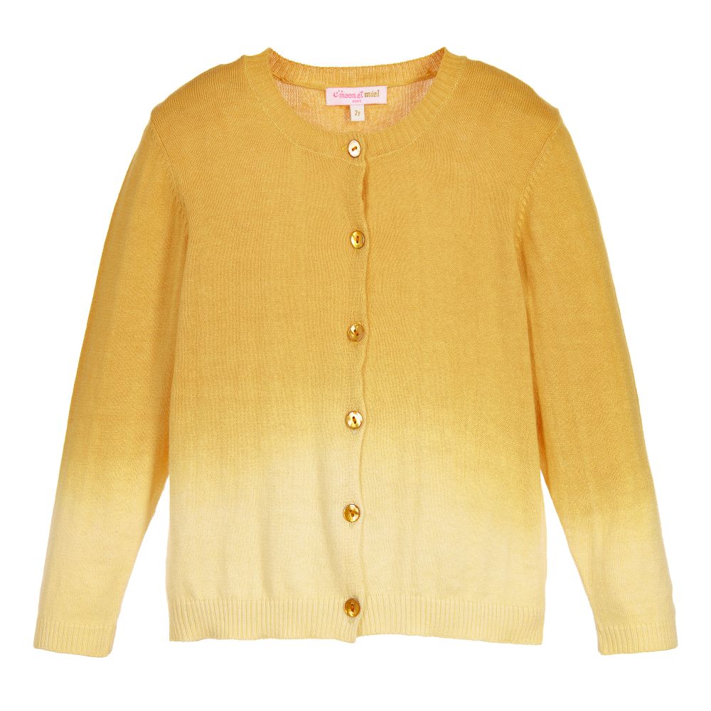 Moon et Miel - Baby Girls Mustard Yellow Cardigan | Childrensalon