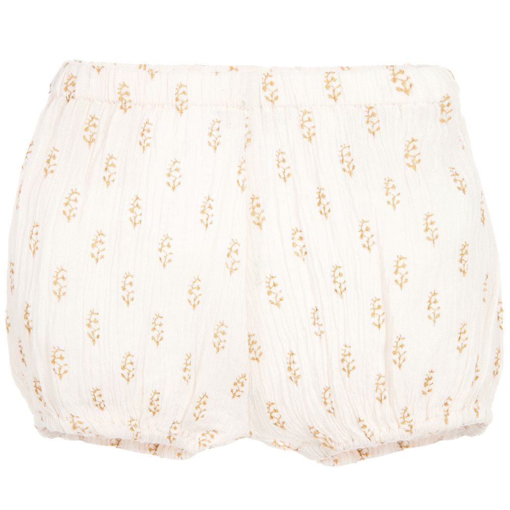 Moon et Miel - Baby Girls Pink & Gold Shorts | Childrensalon