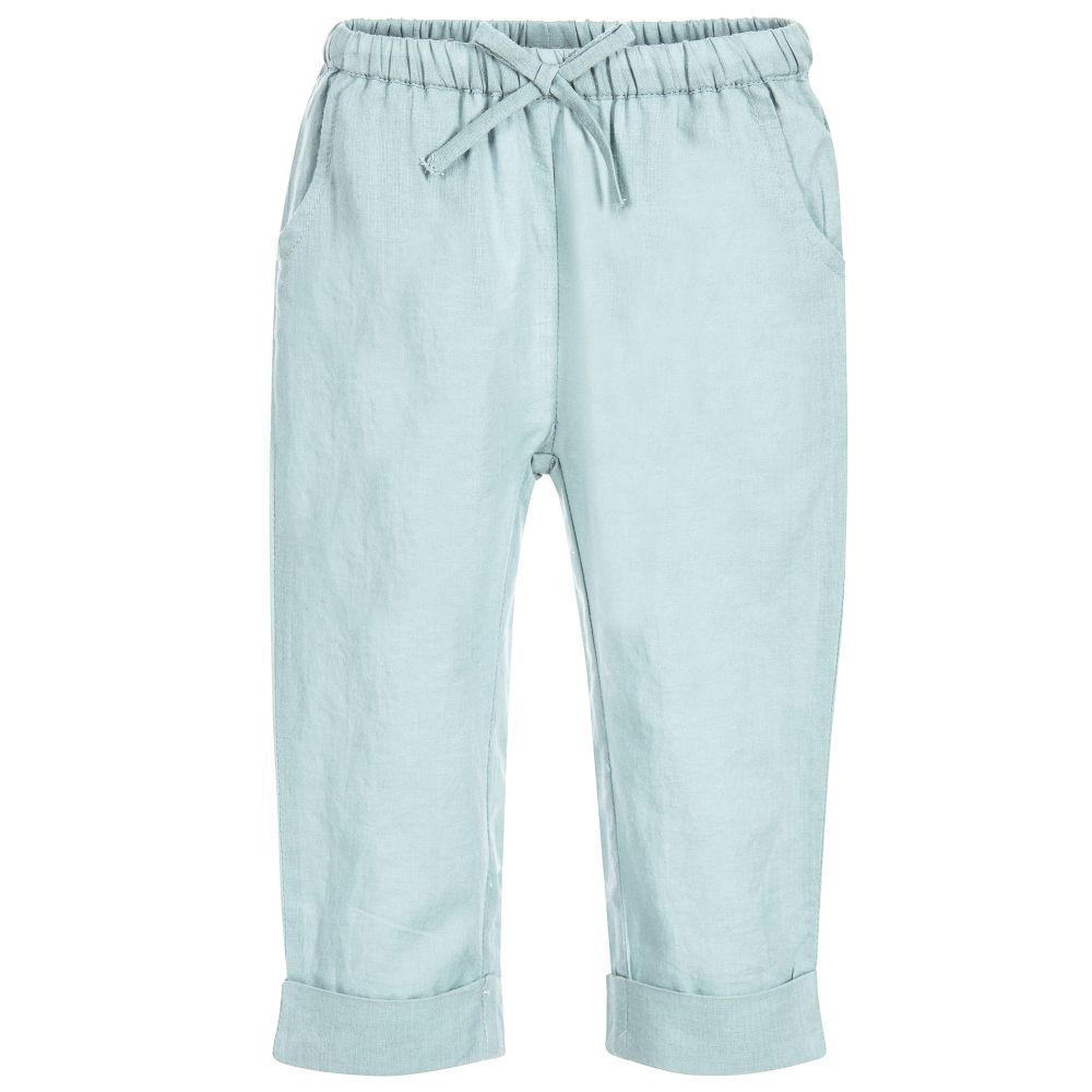 Moon et Miel - Baby Girls Teal Blue Trousers | Childrensalon