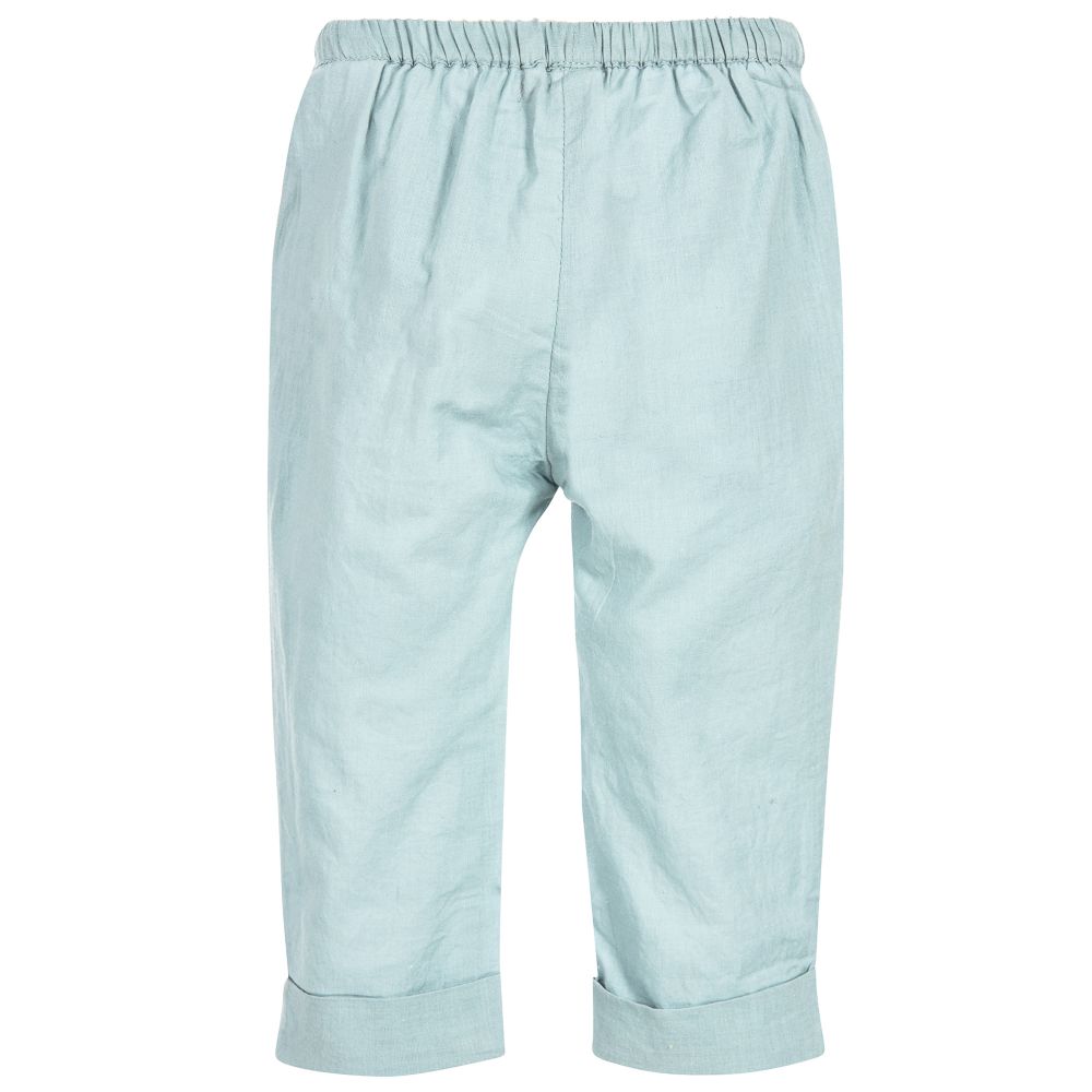 Moon et Miel-Baby Girls Teal Blue Trousers | Childrensalon Outlet