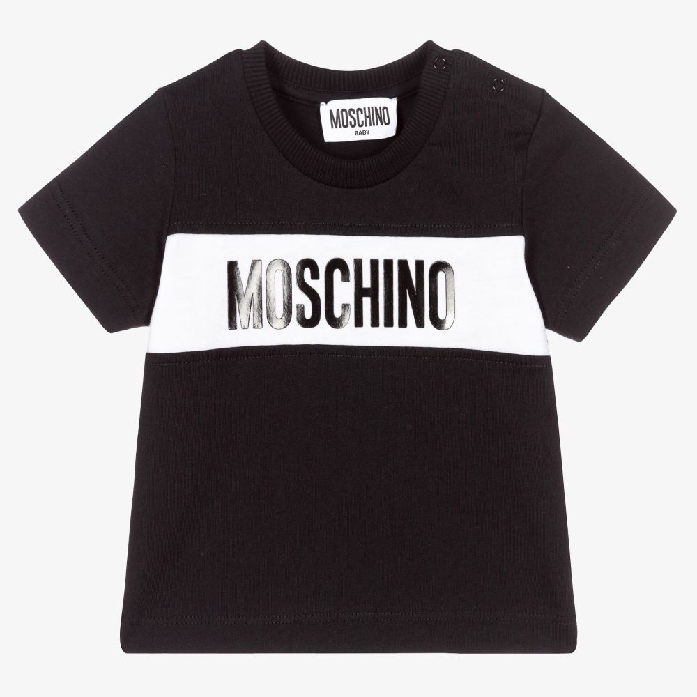 Moschino Baby - Baby Boys Black Cotton T-Shirt | Childrensalon