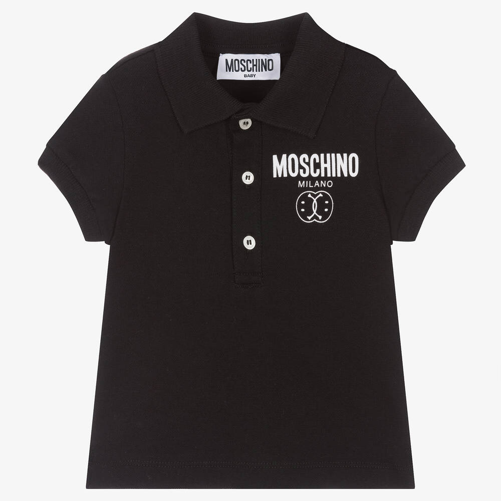 Moschino Baby - Черная рубашка поло для малышей | Childrensalon