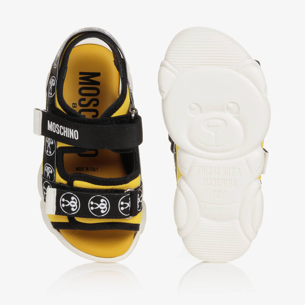 Moschino Baby Sandales noires et jaunes b b