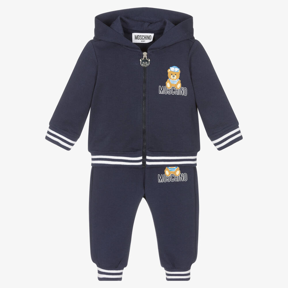 Moschino Baby - Blauer Teddy-Baby-Trainingsanzug  | Childrensalon