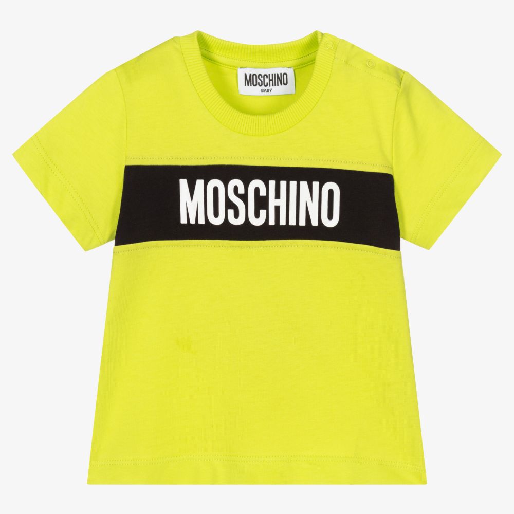 Moschino Baby - Baby Boys Green Cotton T-Shirt | Childrensalon
