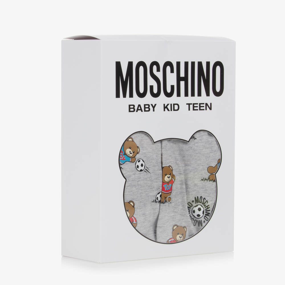 Moschino Baby-Baby Boys Grey Bear Shortie & Hat Set | Childrensalon Outlet
