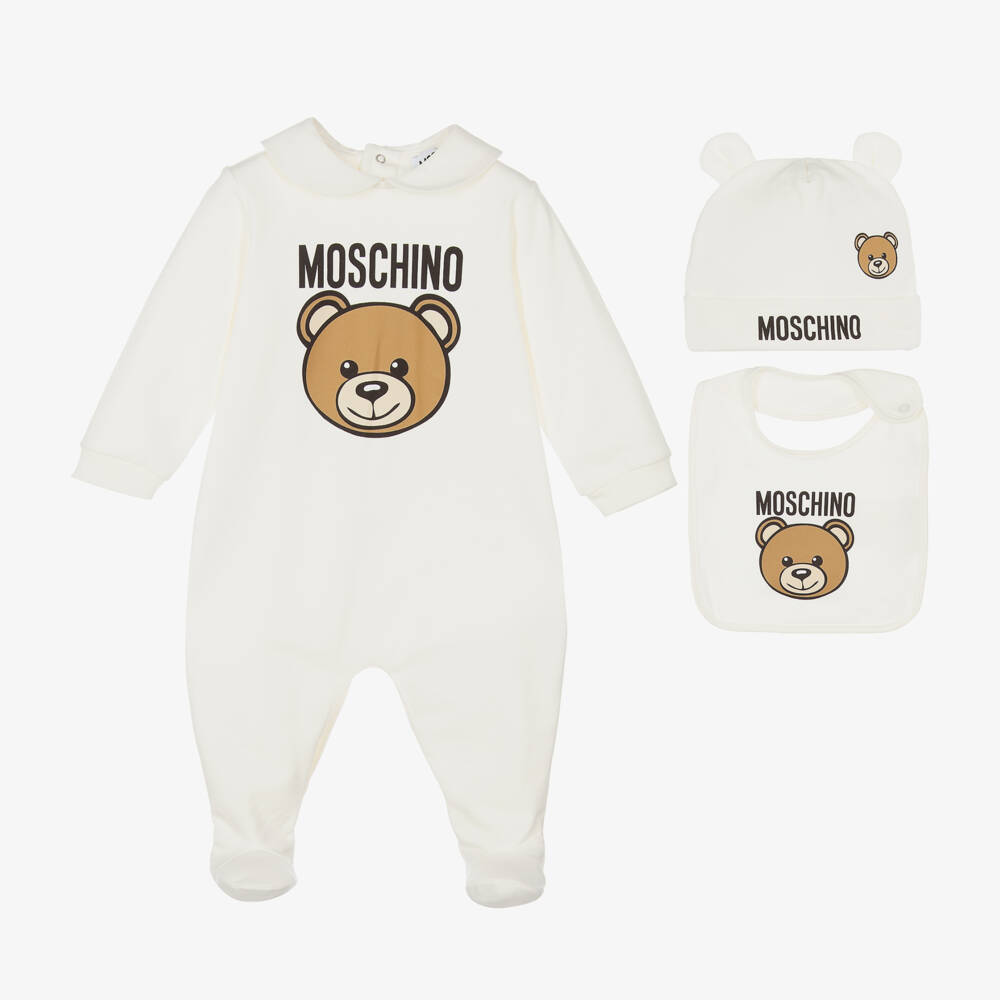 Moschino Baby-Baby Boys Ivory Bear Sleep Set | Childrensalon Outlet