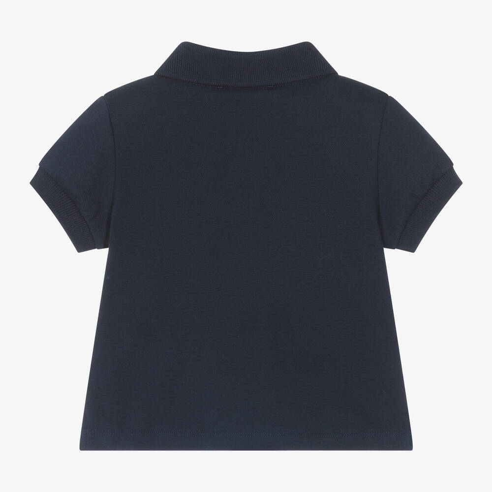 Moschino Baby-Baby Boys Navy Blue Cotton Bear Polo Shirt | Childrensalon Outlet