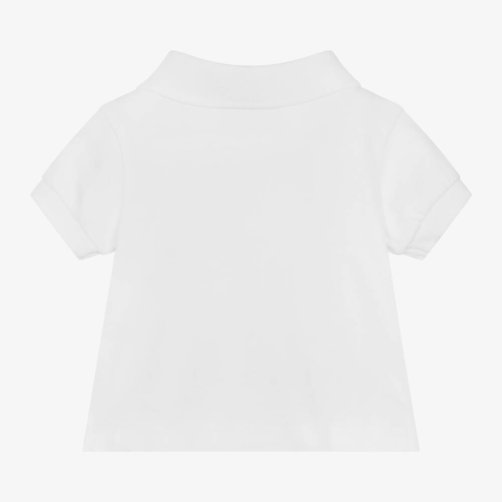Moschino Baby-Baby Boys White Cotton Bear Polo Shirt | Childrensalon Outlet