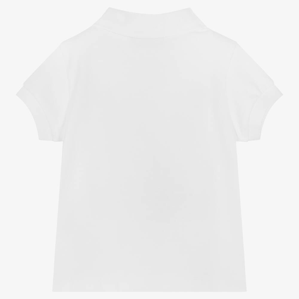 موسكينو Baby-توب بولو أطفال ولادي قطن بيكيه لون أبيض | Childrensalon Outlet