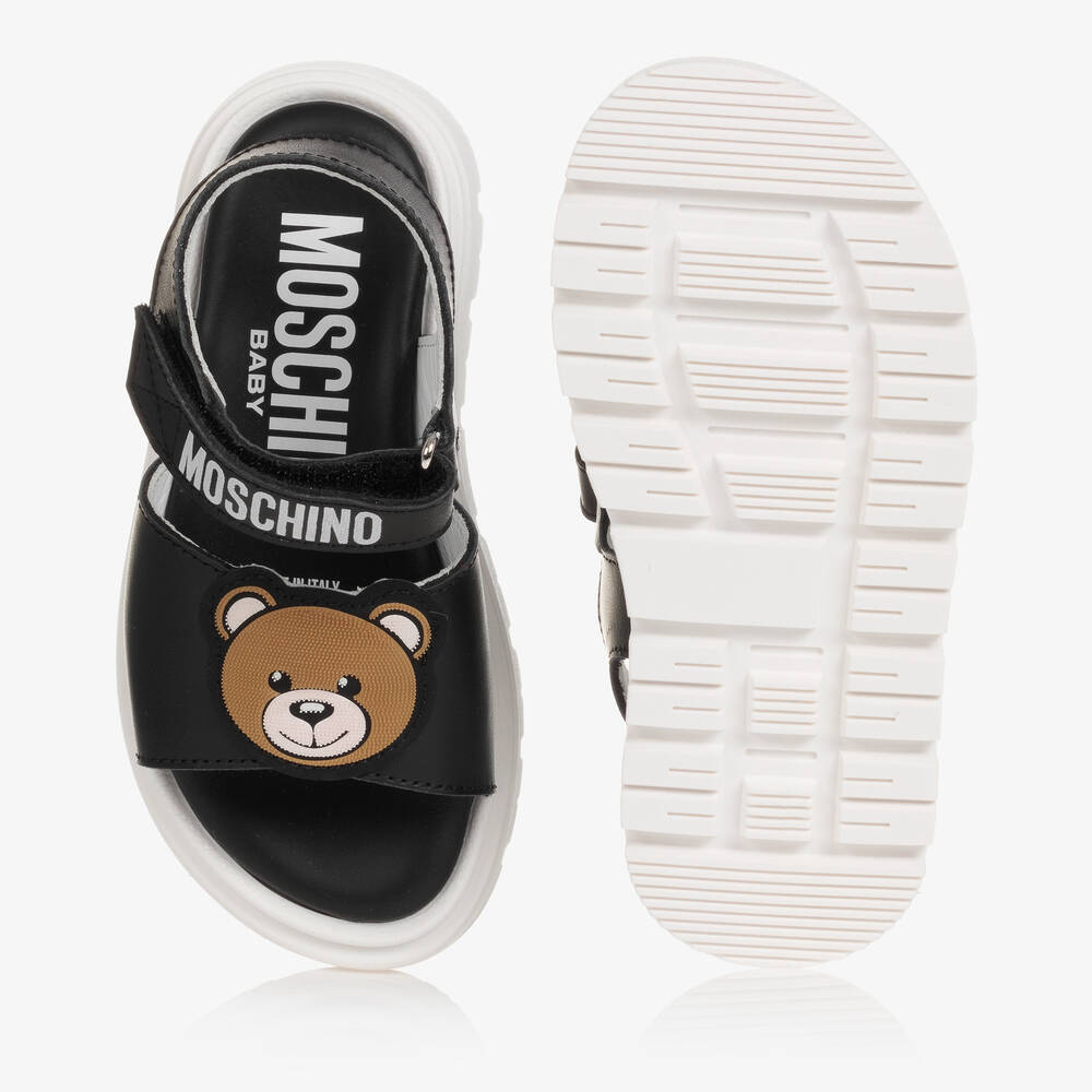 Moschino Baby Sandales noires en cuir b b fille