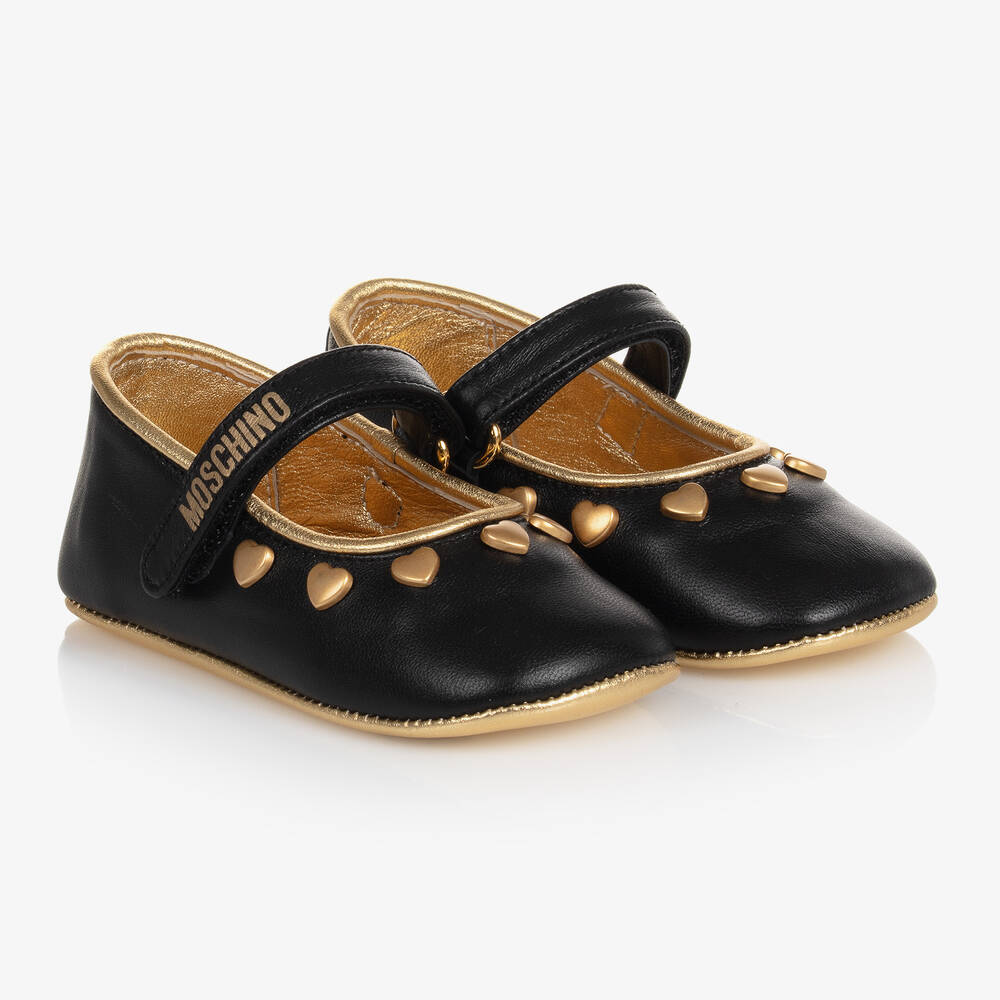 Black and gold infant shoes deals